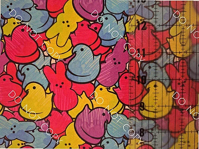 100% Cotton Woven Novelty Fabric Easter Peeps Neon By The 1/4 Yard 9x56