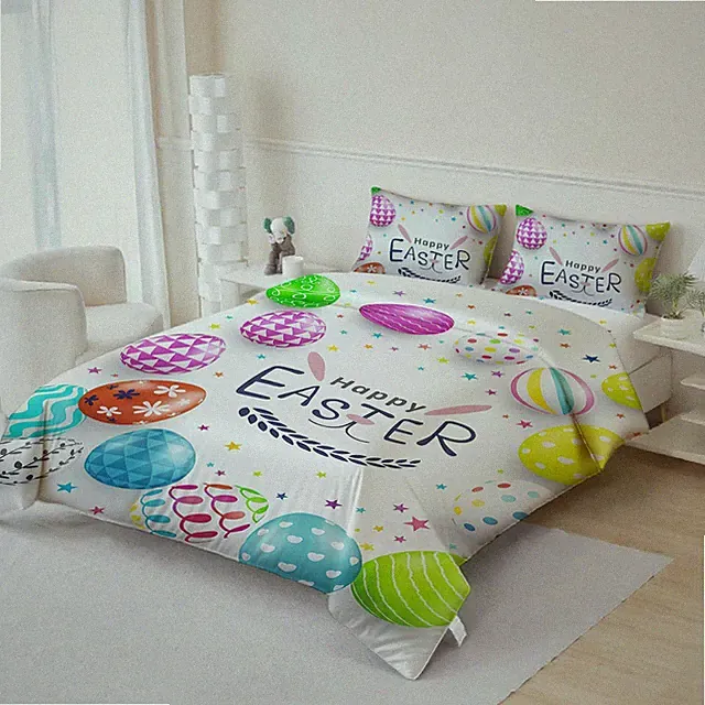3D Cuts Easter Egg Festival Quilt Cover Set Bedding Sets Pillowcases