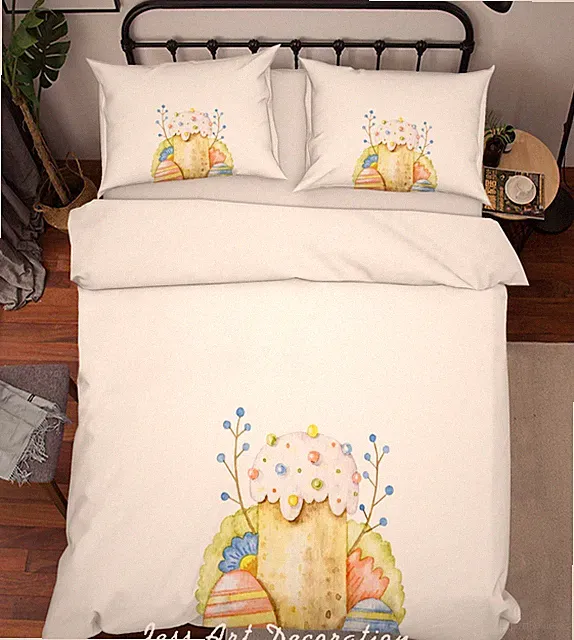 3D Easter Egg Cartoon Kids Quilt Cover Set Duvet Cover Bedding Pillowcases
