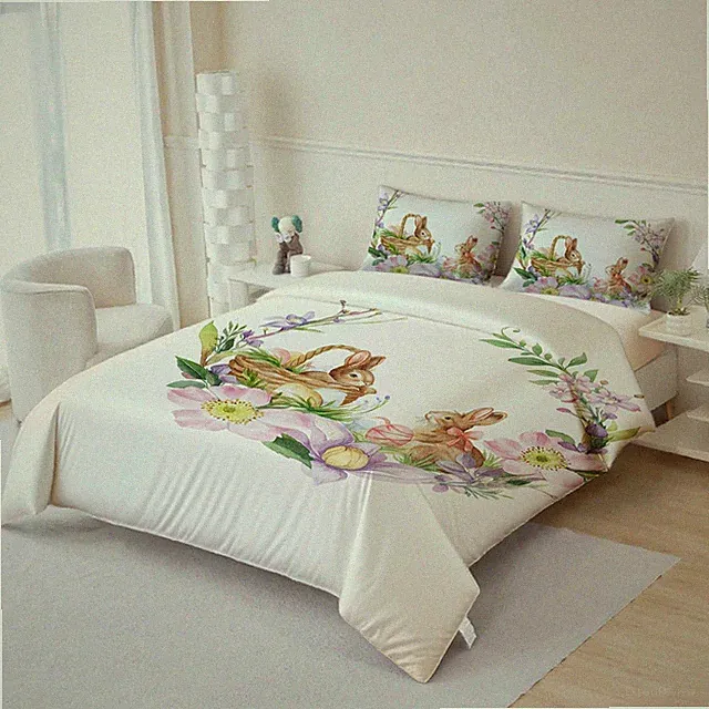 3D Easter Egg Rabbit Festival Quilt Cover Set Bedding Sets Pillowcases