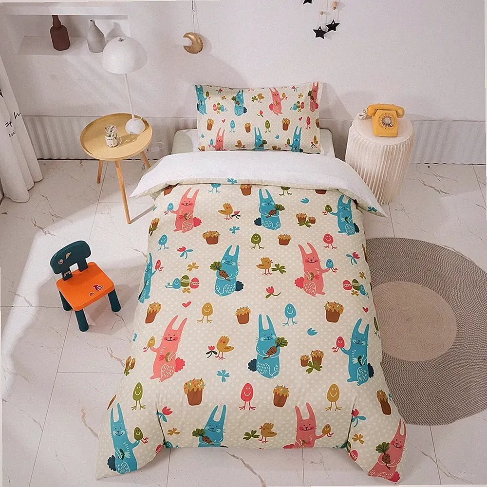 3D Easter Eggs Rabbit Kids Pattern Quilt Cover Set Bedding Sets Pillowcases