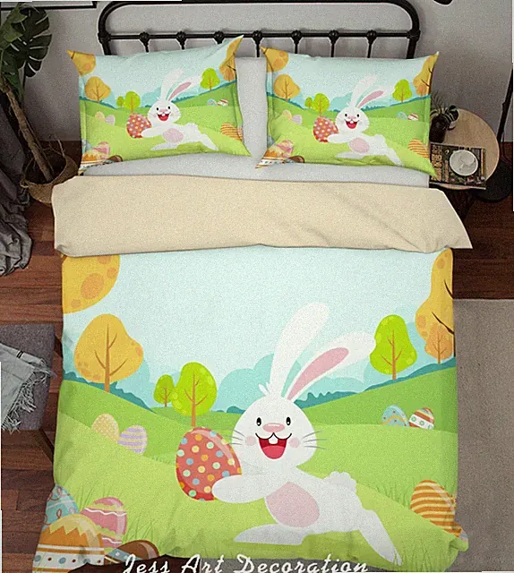 3D Rabbit Easter Egg Kids Quilt Cover Set Duvet Cover Bedding Pillowcases