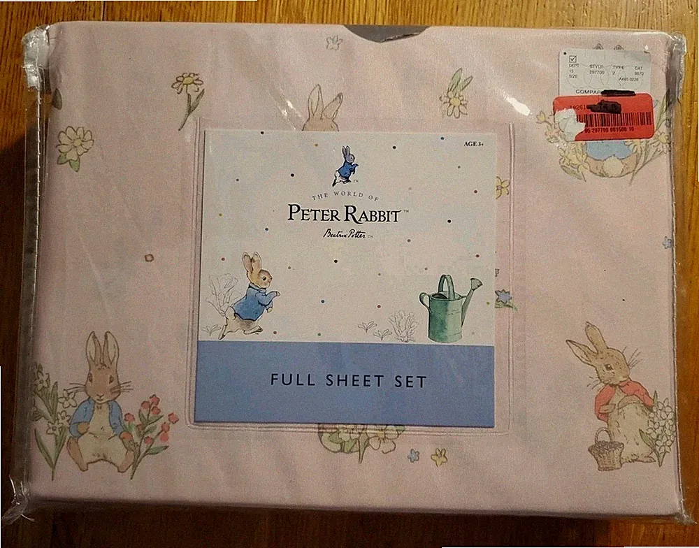 Beatrix Potter Peter Rabbit 🐇 Pink 4pc Full Size Sheet Set Spring Easter Bunny