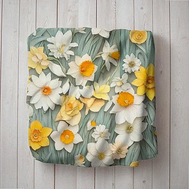 Daffodil Spring Flower Blanket Easter Floral Throw Cozy Home Decor