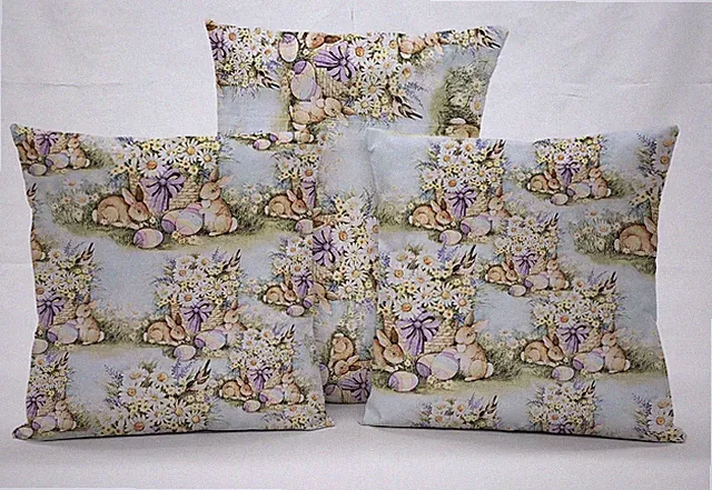 Easter Bunnies & Eggs Pillowcase / Pillow Cover (Many Sizes)