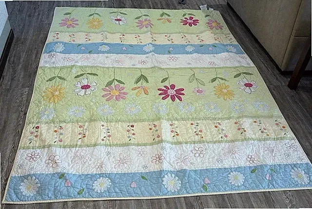Factory made quilt Easter colors perfect for a little girls room