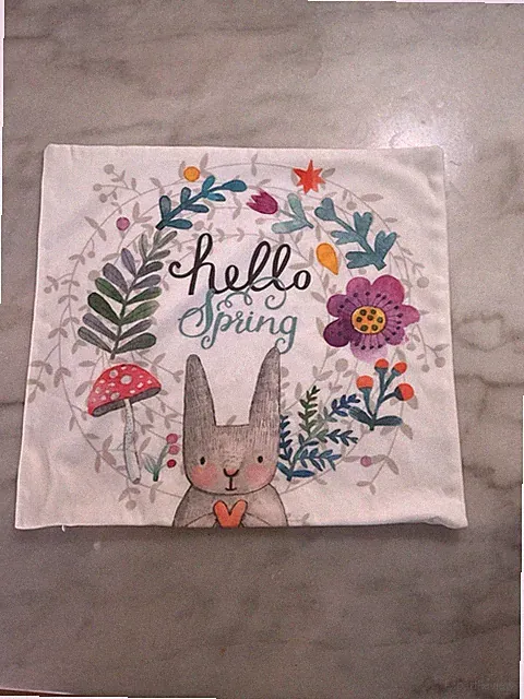 Hello Spring Floral Easter Pillow Case 18 By 17
