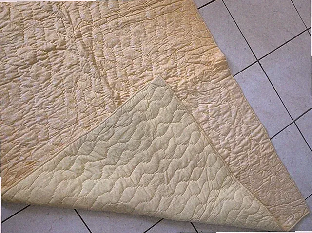 Kids Quilt yellow ditsy floral cotton Easter spring 38x55 light weight bedspread