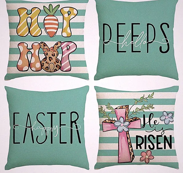 new in sealed pack set of 4 18” decorative Easter pillowcases