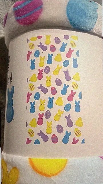 PEEPS Plush Throw Blanket 50x60 Peep Stack Bunnies Colorful Rabbits & Easter Egg